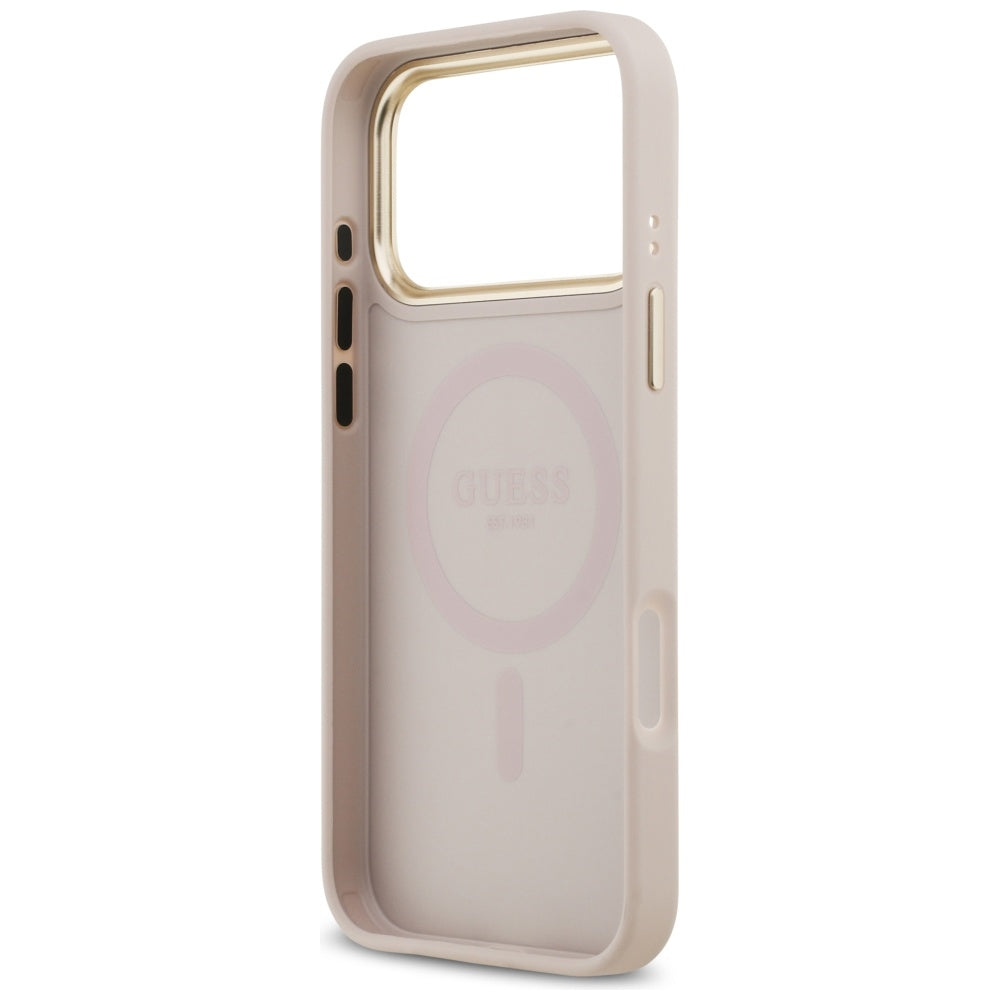 MagSafe Hülle für Apple iPhone 17 Pro Max, Guess, Peony Hot Stamp, Rosa
