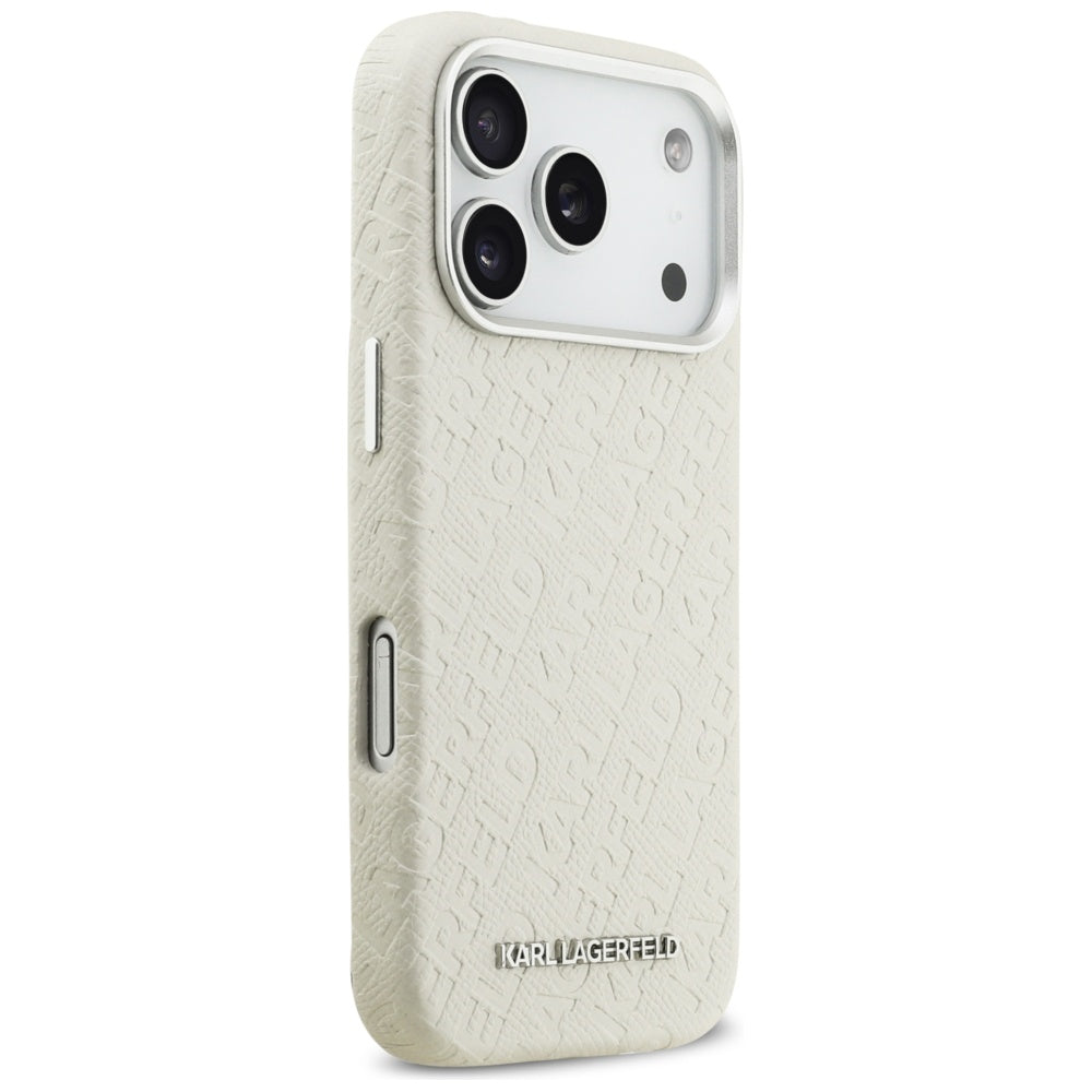 MagSafe Hülle für Apple iPhone 17 Pro Max, Karl Lagerfeld, FW Stamped Karl, Beige