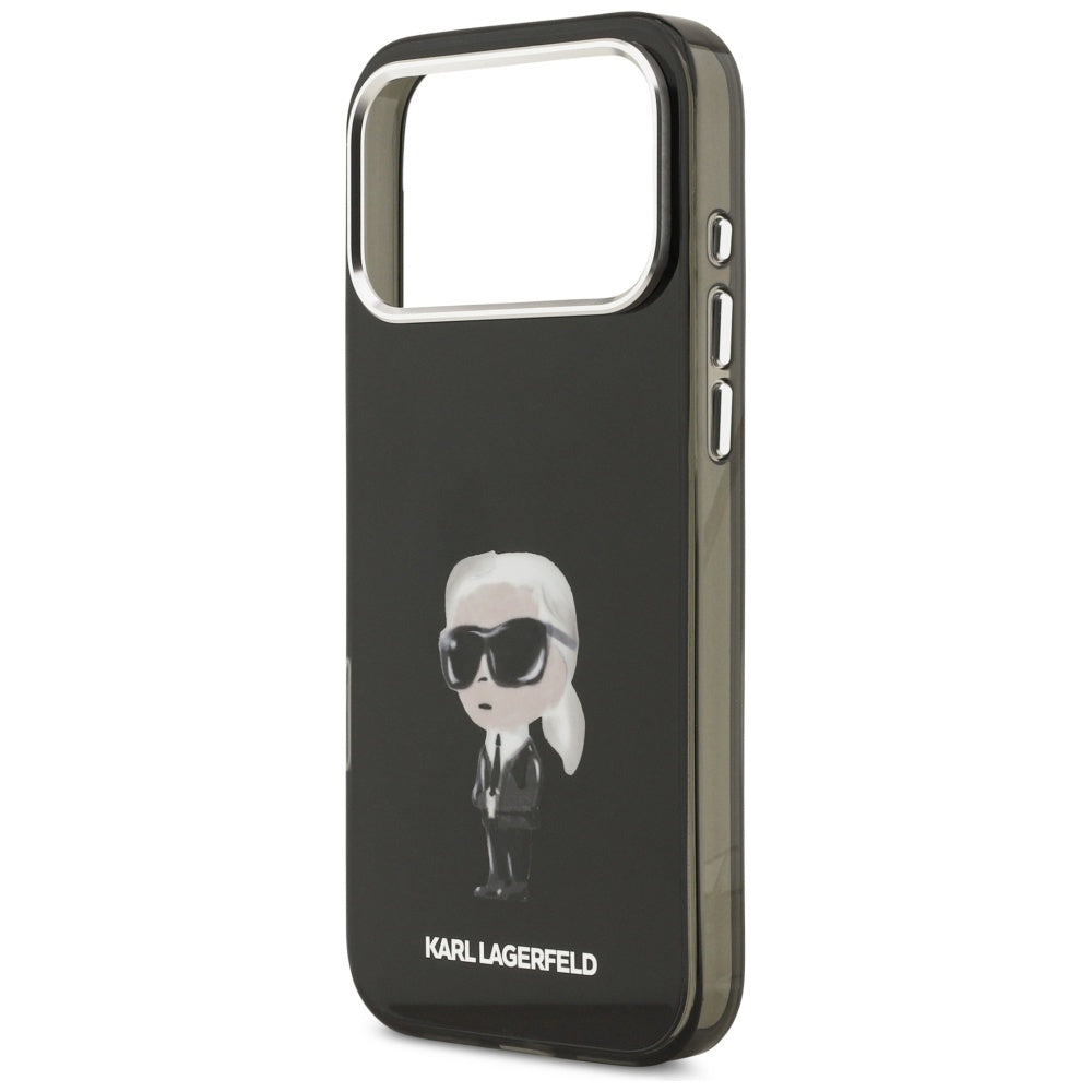 MagSafe Hülle für Apple iPhone 17 Pro Max, Karl Lagerfeld, IML Aquarelle Karl Ikonik, Schwarz