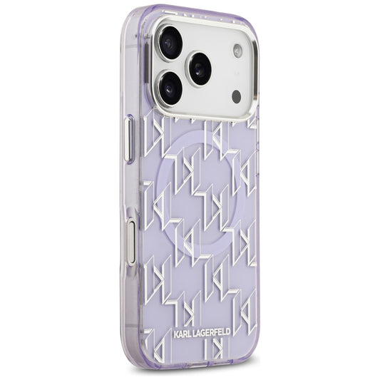 MagSafe Hülle für Apple iPhone 17 Pro Max, Karl Lagerfeld, IML KL Monogram, Lila