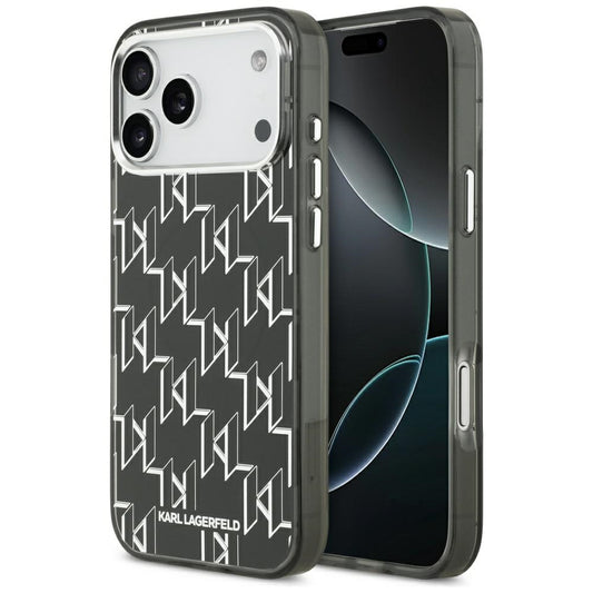 MagSafe Hülle für Apple iPhone 17 Pro Max, Karl Lagerfeld, IML KL Monogram, Schwarz