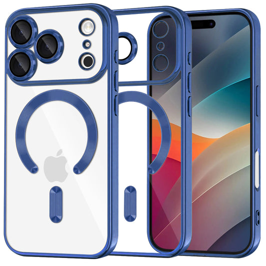 MagSafe Hülle für Apple iPhone 17 Pro Max, Techsuit, Luxury Crystal, Blau