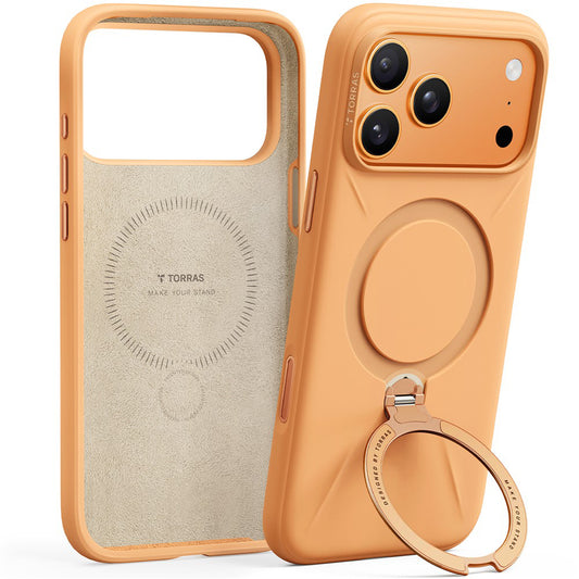 MagSafe Hülle für Apple iPhone 17 Pro Max, Torras, QPRO Silikon, Orange