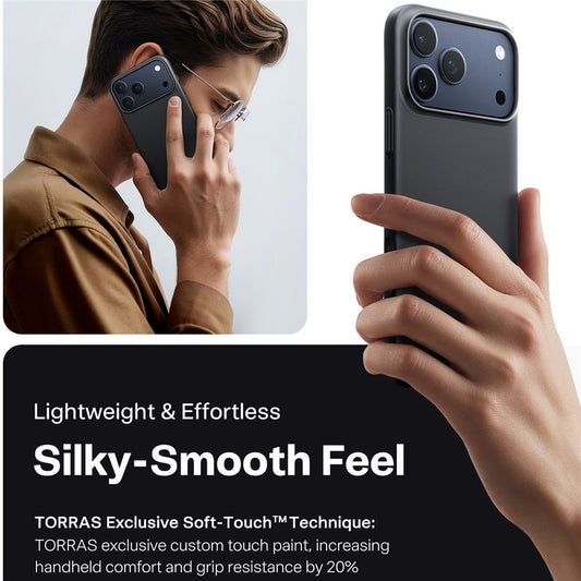 MagSafe Hülle für Apple iPhone 17 Pro Max, Torras, SlimFit, Schwarz