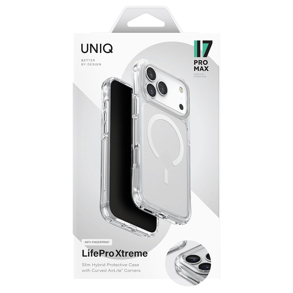 MagSafe Hülle für Apple iPhone 17 Pro Max, UNIQ, LifePro Xtreme MagClick, Transparent