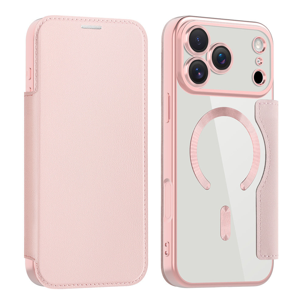 MagSafe Case for Apple iPhone 17 Pro, Techsuit, SmartMag Book, Pink