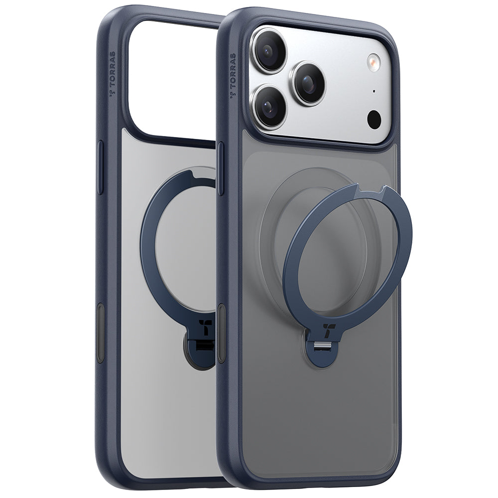 MagSafe Case for Apple iPhone 17 Pro, Torras, Ostand Spin, Navy Blue
