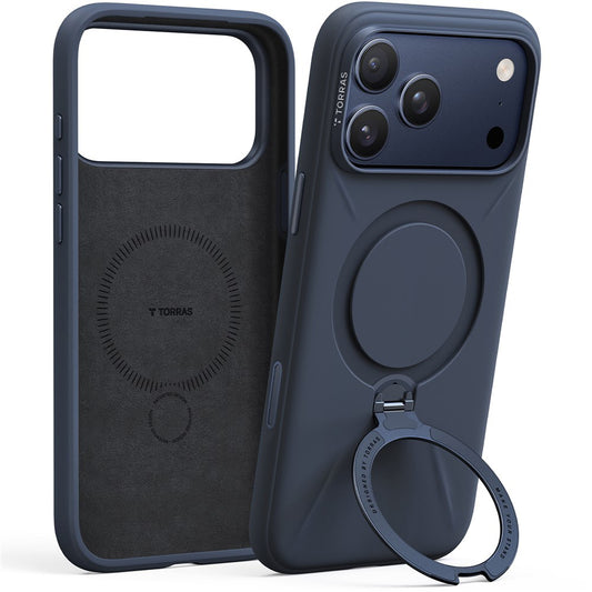 MagSafe Hülle für Apple iPhone 17 Pro, Torras, QPRO Silikon, Blau