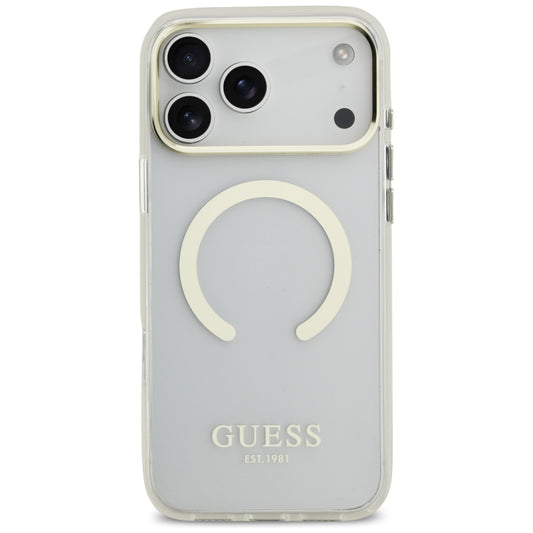 MagSafe-Hülle für Apple iPhone 18 Pro / 17 Pro, Guess, Metal Outline, Gold