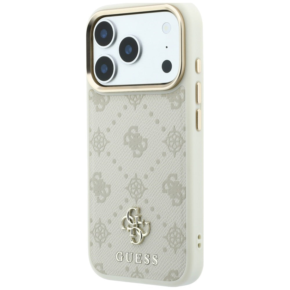 MagSafe Case for Apple iPhone 18 Pro / 17 Pro, Guess, Peony 4G Small Logo, Beige