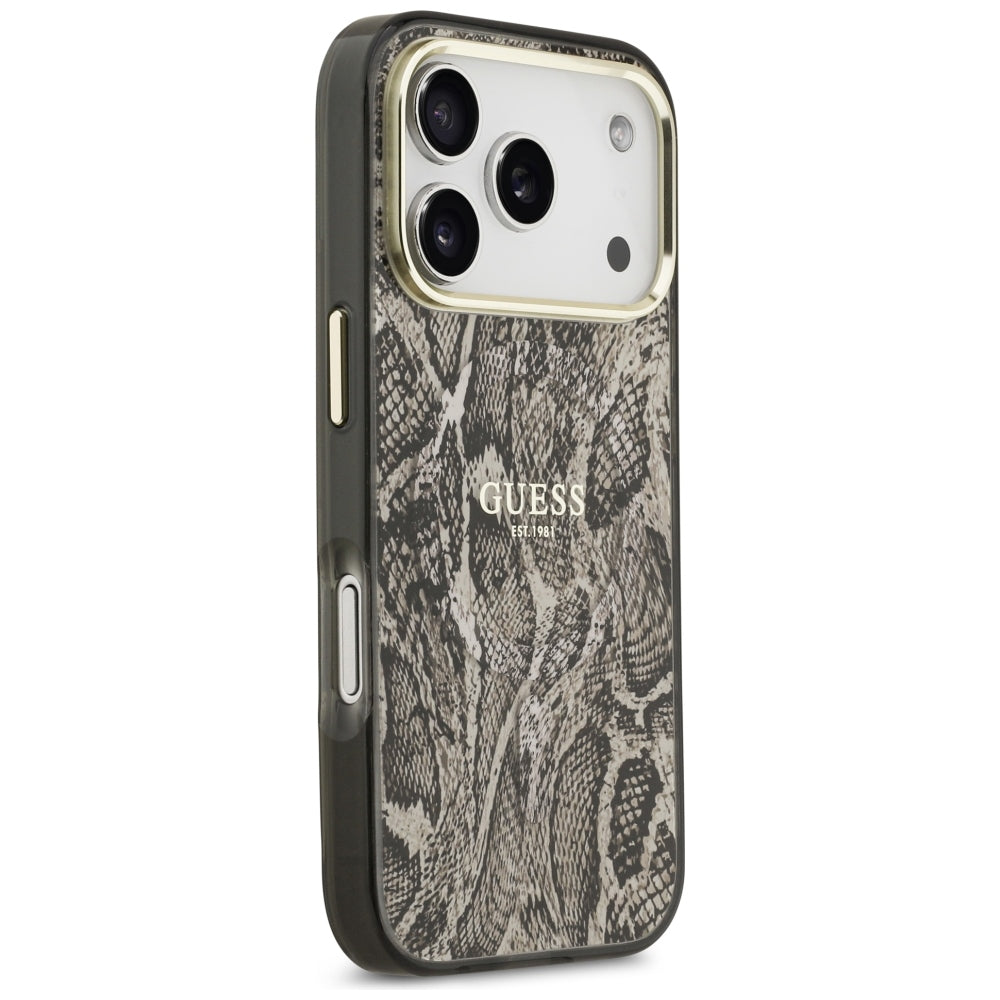 MagSafe-Hülle für Apple iPhone 18 Pro / 17 Pro, Guess, Python-Muster, Braun