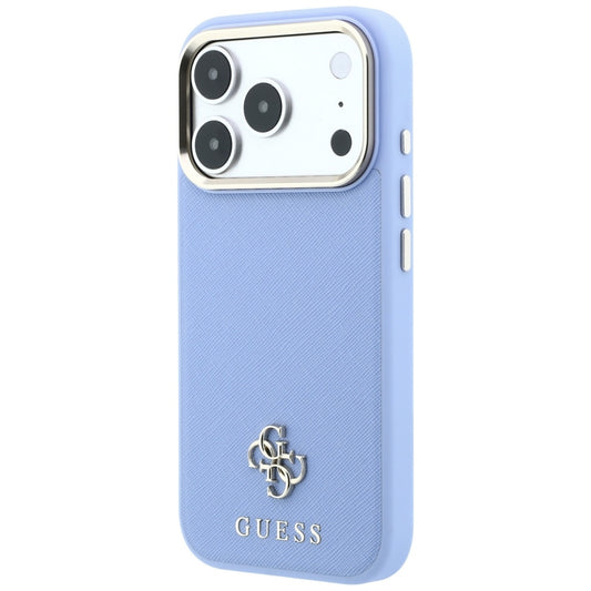 MagSafe-Hülle für Apple iPhone 18 Pro / 17 Pro, Guess, Saffiano Small 4G Classic, Blau