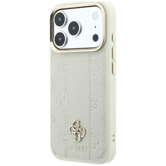 MagSafe-Hülle für Apple iPhone 18 Pro / 17 Pro, Guess, Stripe Peony 4G, Beige