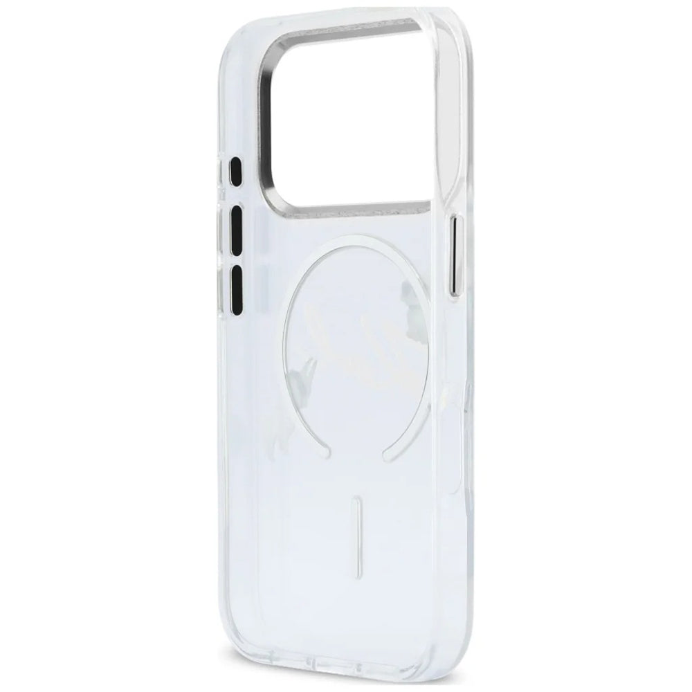 MagSafe-Hülle für Apple iPhone 18 Pro / 17 Pro, Karl Lagerfeld, IML Choupette Karl Script Logo, Transparent