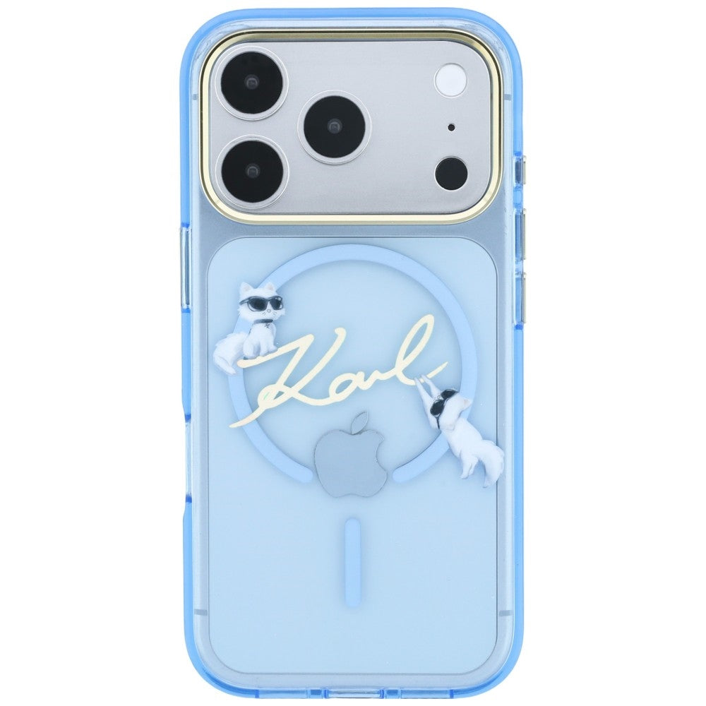 MagSafe-Hülle für Apple iPhone 18 Pro / 17 Pro, Karl Lagerfeld, IML Karl Script Logo, Blau