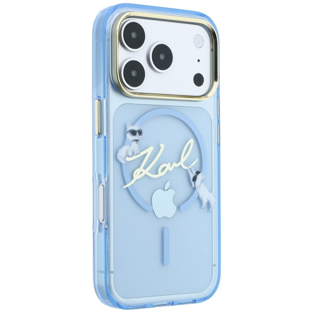 MagSafe-Hülle für Apple iPhone 18 Pro / 17 Pro, Karl Lagerfeld, IML Karl Script Logo, Blau