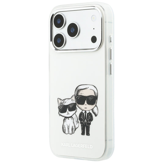 MagSafe-Hülle für Apple iPhone 18 Pro / 17 Pro, Karl Lagerfeld, IML KC Bodies Sketch Print, Beige
