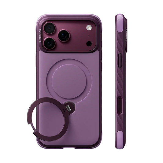 MagSafe-Hülle für Apple iPhone 18 Pro / 17 Pro, Torras, Ostand Q3 Rugged, Lila