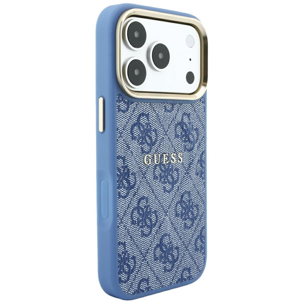 MagSafe-Hülle für Apple iPhone 18 Pro Max / 17 Pro Max, Guess, 4G Embossed Classic, Blau