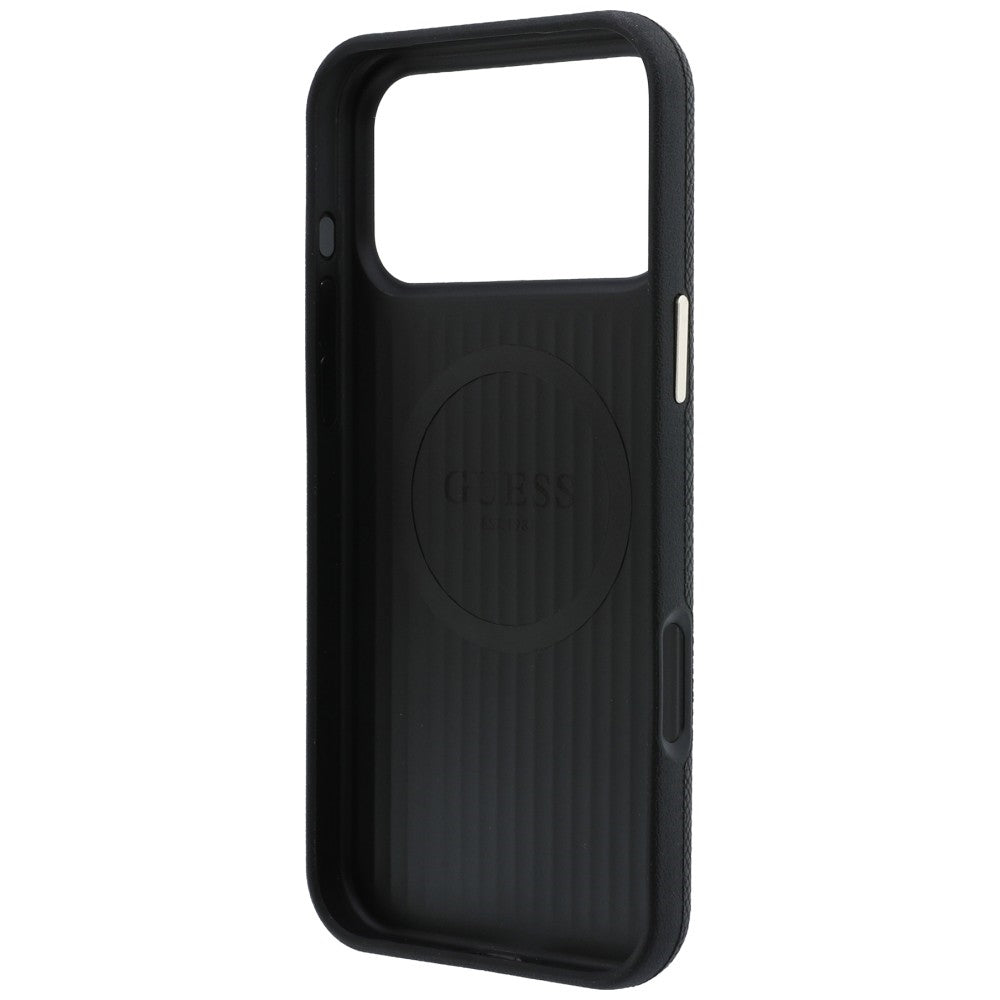 MagSafe Case for Apple iPhone 18 Pro Max / 17 Pro Max, Guess, Grained Round Strass Logo, Black