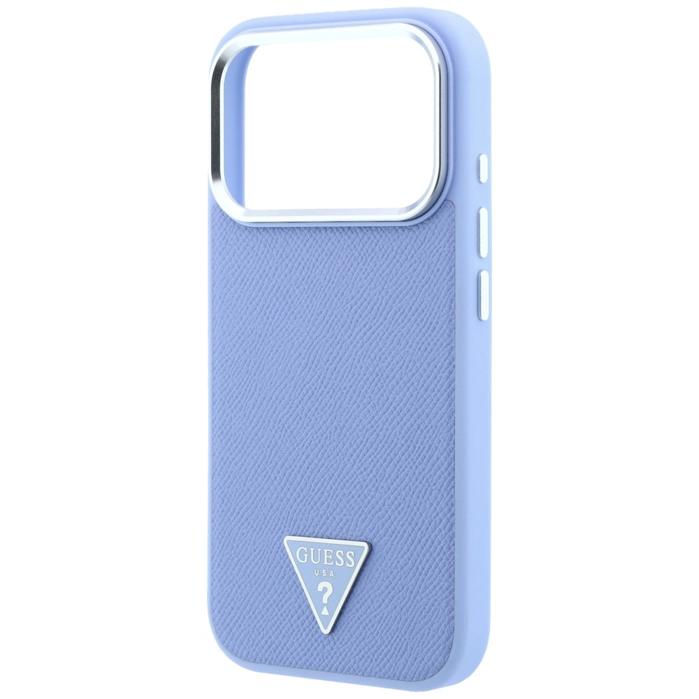 MagSafe-Hülle für Apple iPhone 18 Pro Max / 17 Pro Max, Guess, Geprägtes Dreieck-Logo, Blau