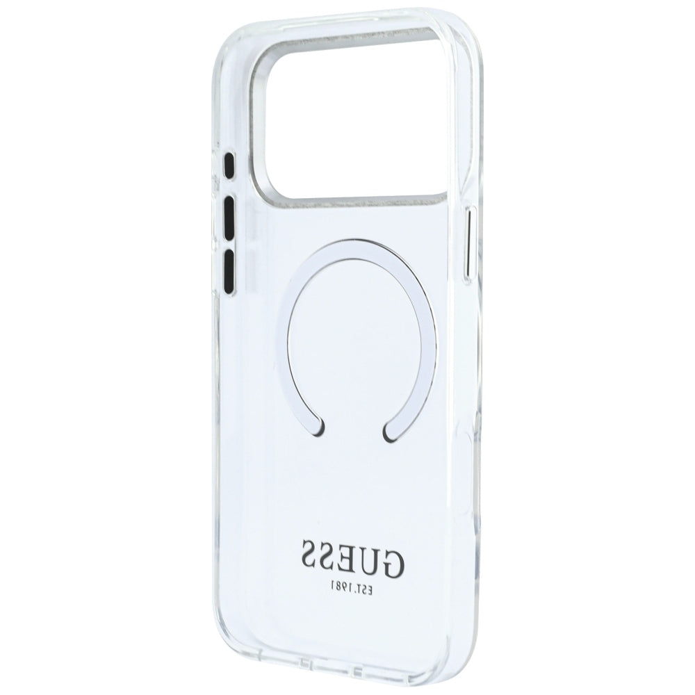 MagSafe-Hülle für Apple iPhone 18 Pro Max / 17 Pro Max, Guess, Metal Outline, Silber