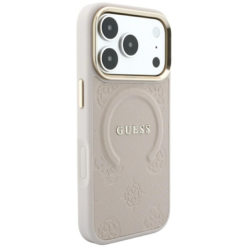 MagSafe Case for Apple iPhone 18 Pro Max / 17 Pro Max, Guess, Saffiano Peony Ring, Pink