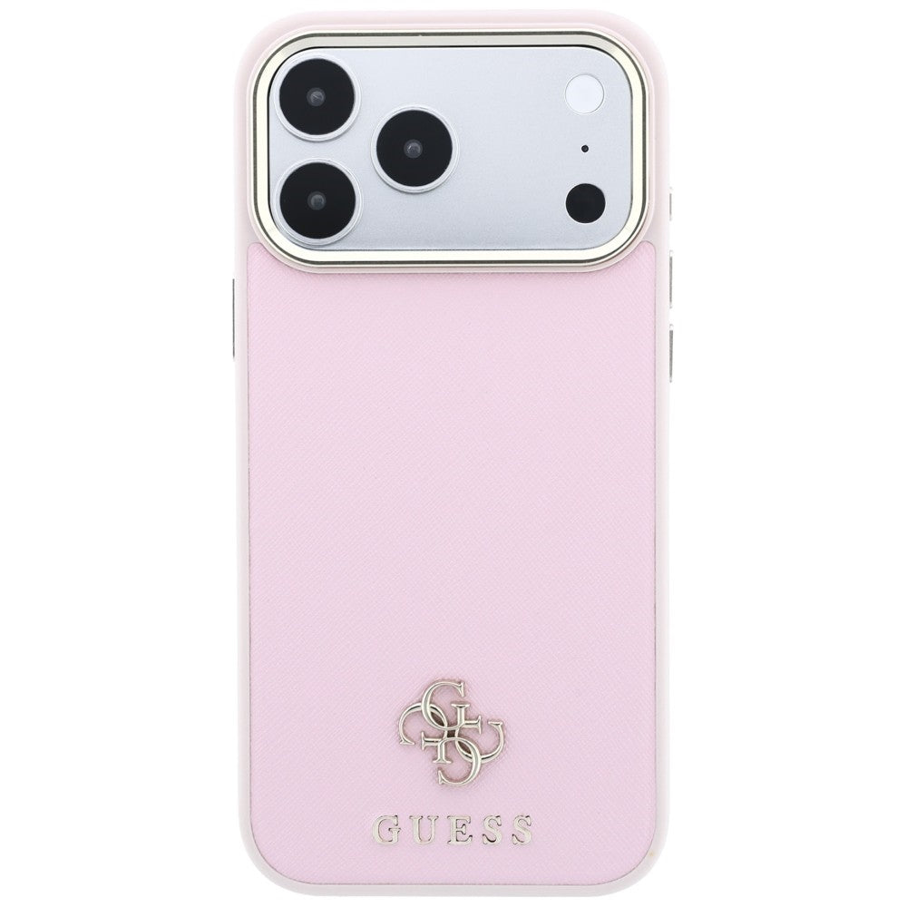 MagSafe-Hülle für Apple iPhone 18 Pro Max / 17 Pro Max, Guess, Saffiano Small 4G Classic, Rosa