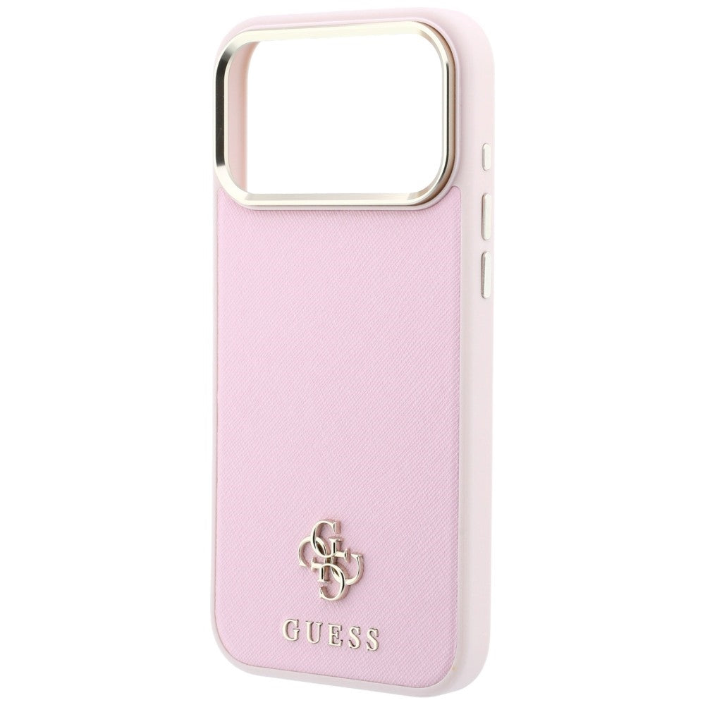 MagSafe-Hülle für Apple iPhone 18 Pro Max / 17 Pro Max, Guess, Saffiano Small 4G Classic, Rosa
