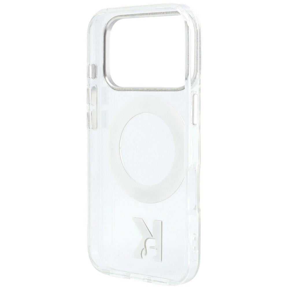 MagSafe-Hülle für Apple iPhone 18 Pro Max / 17 Pro Max, Karl Lagerfeld, IML Ring Stand Kameo Metall, Transparent