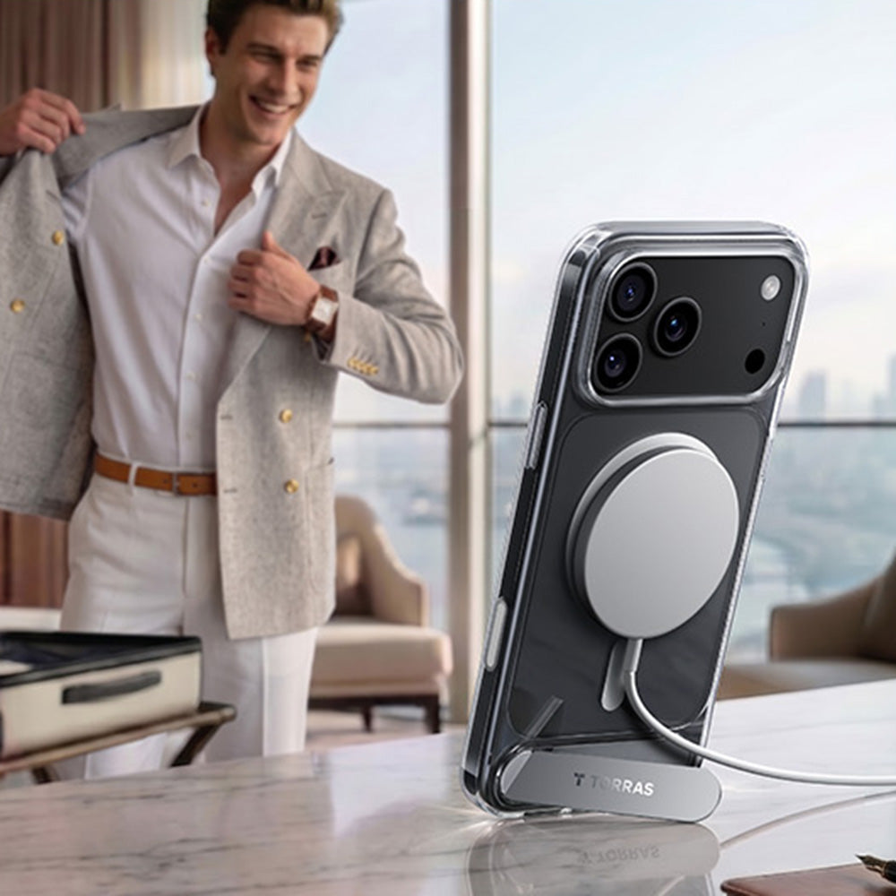 MagSafe Case for Apple iPhone 18 Pro Max / 17 Pro Max, Torras, Ostand L1 Guardian, Transparent