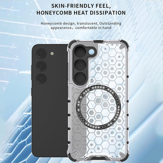 MagSafe Case for Samsung Galaxy A05 A055, Techsuit, HoneyComb Shield, White