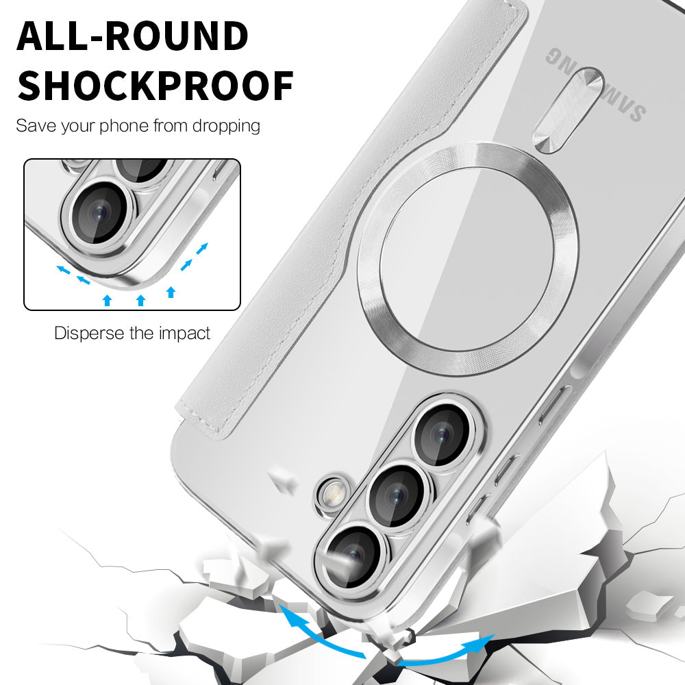 MagSafe Hülle für Samsung Galaxy A57 5G, Techsuit, SmartMag Book, Grau