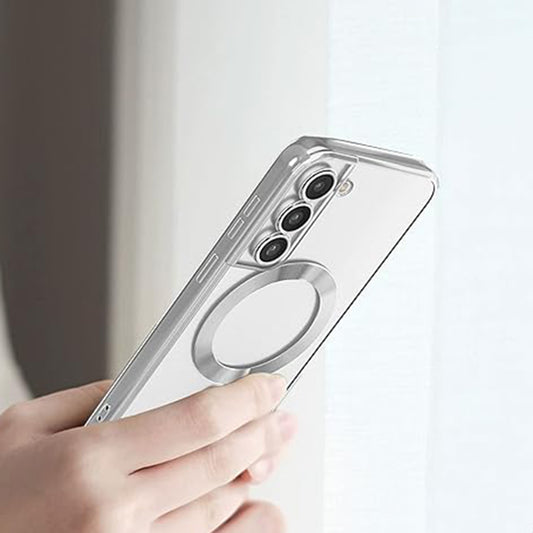 MagSafe-Hülle für Samsung Galaxy S21 FE 5G G990, Techsuit, Luxury Crystal, Dunkelblau