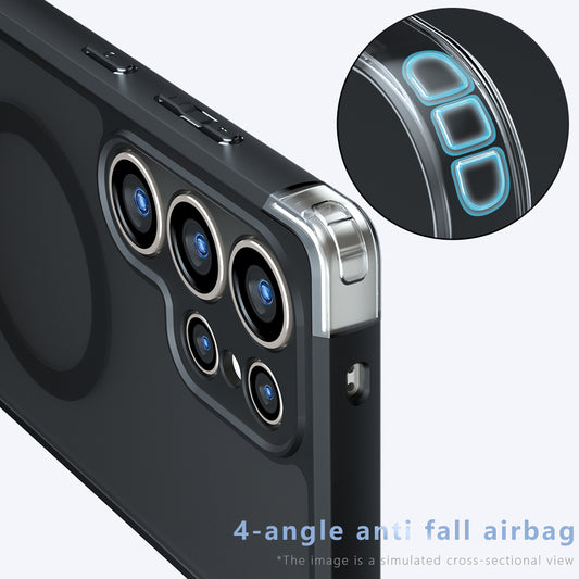 MagSafe-Hülle für Samsung Galaxy S24 FE S721, Techsuit, PureFrost, Schwarz