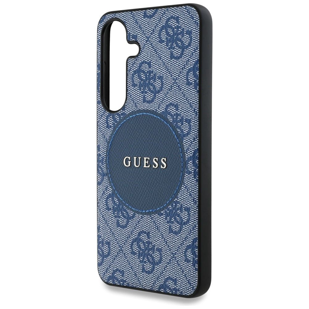 MagSafe Case for Samsung Galaxy S25 S931, Guess, 4G Circle Classic Logo, Blue