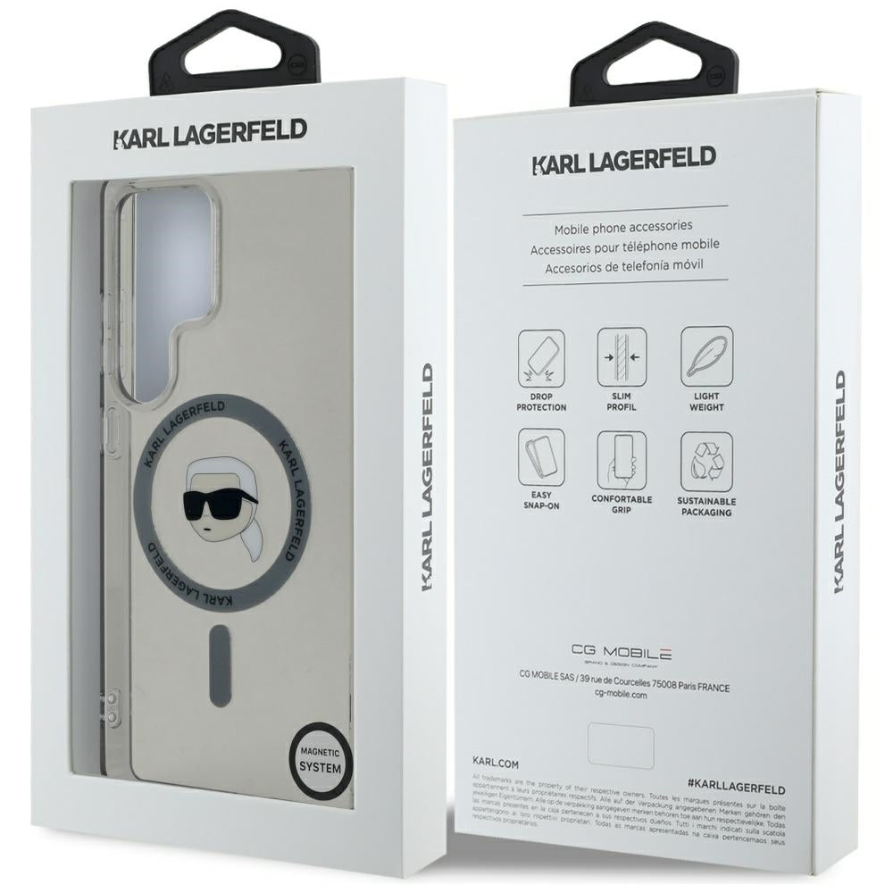 MagSafe Case for Samsung Galaxy S25 Ultra S938, Karl Lagerfeld, IML Karl's Head, Black