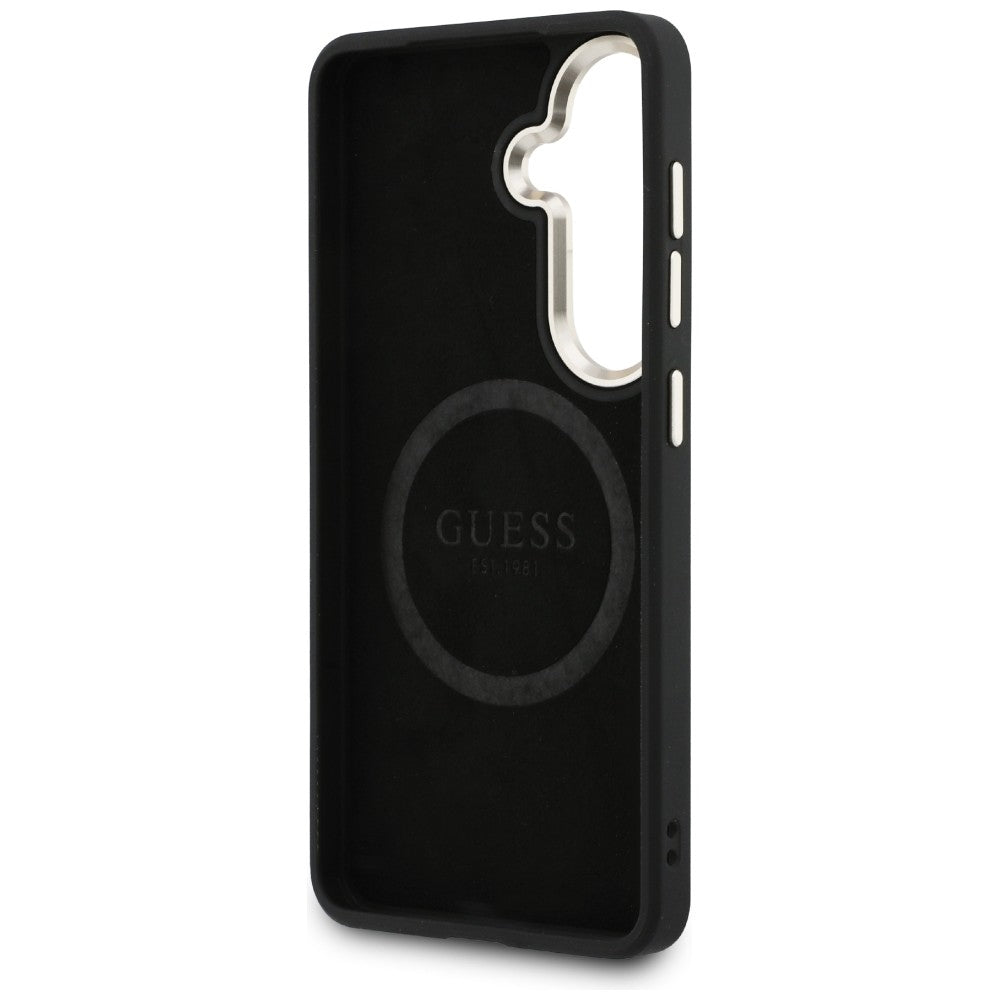 MagSafe Hülle für Samsung Galaxy S26 S942, Guess, Perforated Logo, Braun