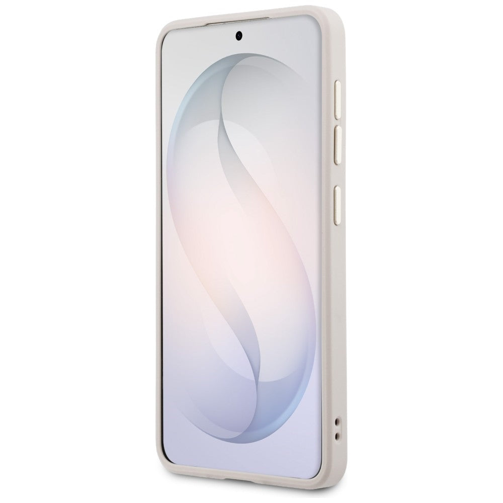 MagSafe Hülle für Samsung Galaxy S26 S942, Guess, Saffiano Peony Embossed Ring, Rosa