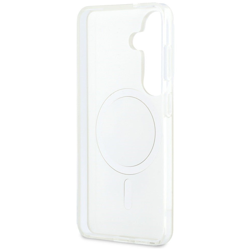MagSafe Case for Samsung Galaxy S26 S942, Karl Lagerfeld, IML Karl & Choupette Peekaboo Logo, White
