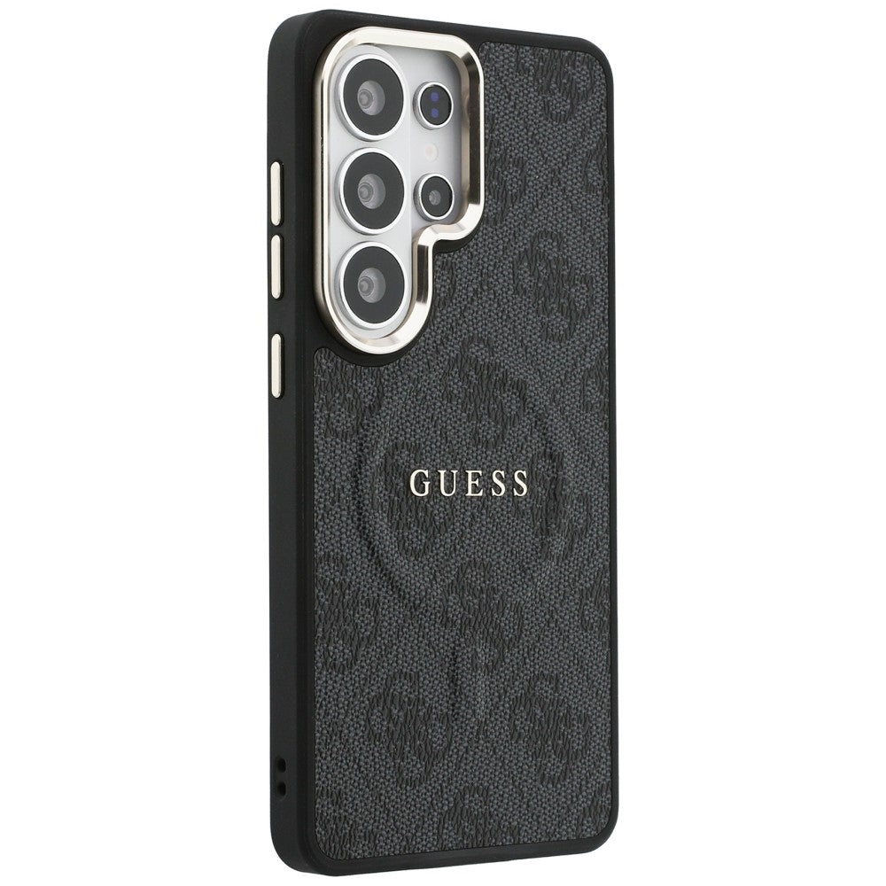 MagSafe Hülle für Samsung Galaxy S26 Ultra S948, Guess, 4G Embossed Ring, Schwarz