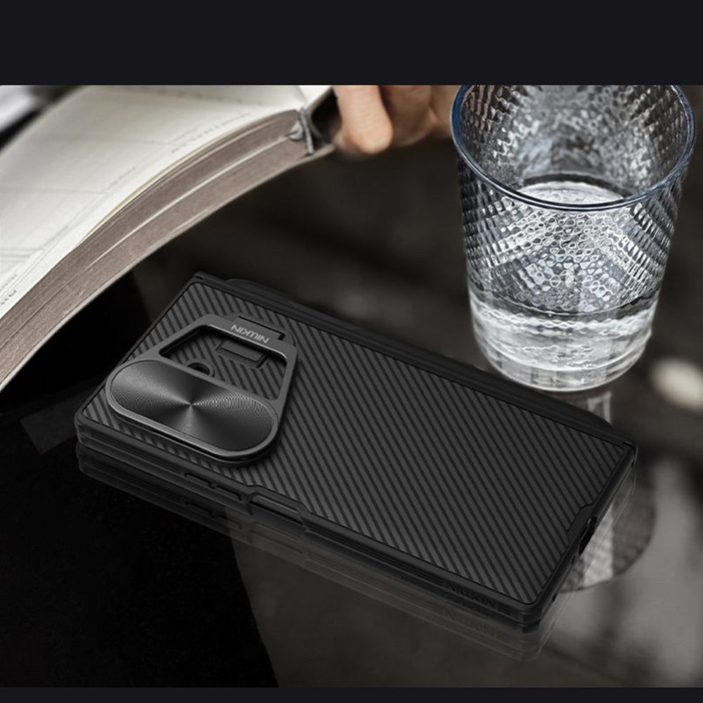 MagSafe-Hülle für Samsung Galaxy Z Fold7 F966, Nillkin, CamShield Prop mit Metall-Objektivabdeckung und S-Pen-Halter, Schwarz
