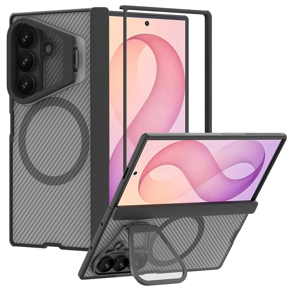 MagSafe-Hülle für Samsung Galaxy Z Fold8 Ultra F976, Nillkin, CamShield Pro mit transparentem Objektivschutz, Schwarz Transparent