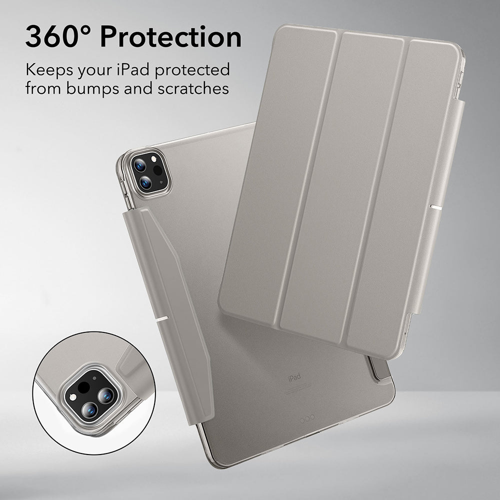 Case for Apple iPad Pro 11 (2024), ESR, Ascend Trifold, Gray
