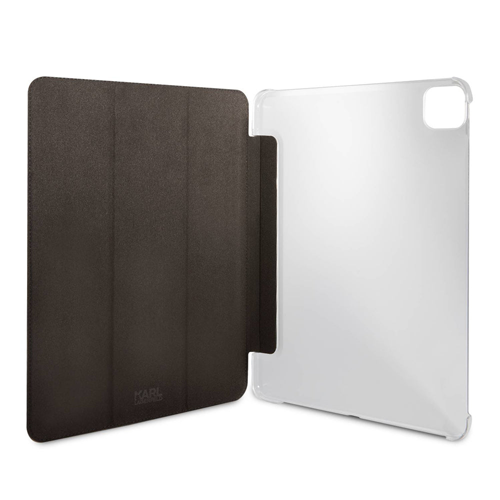 Hülle für Apple iPad Pro 13 (2024), Karl Lagerfeld, Saffiano Karl & Choupette, Schwarz.
