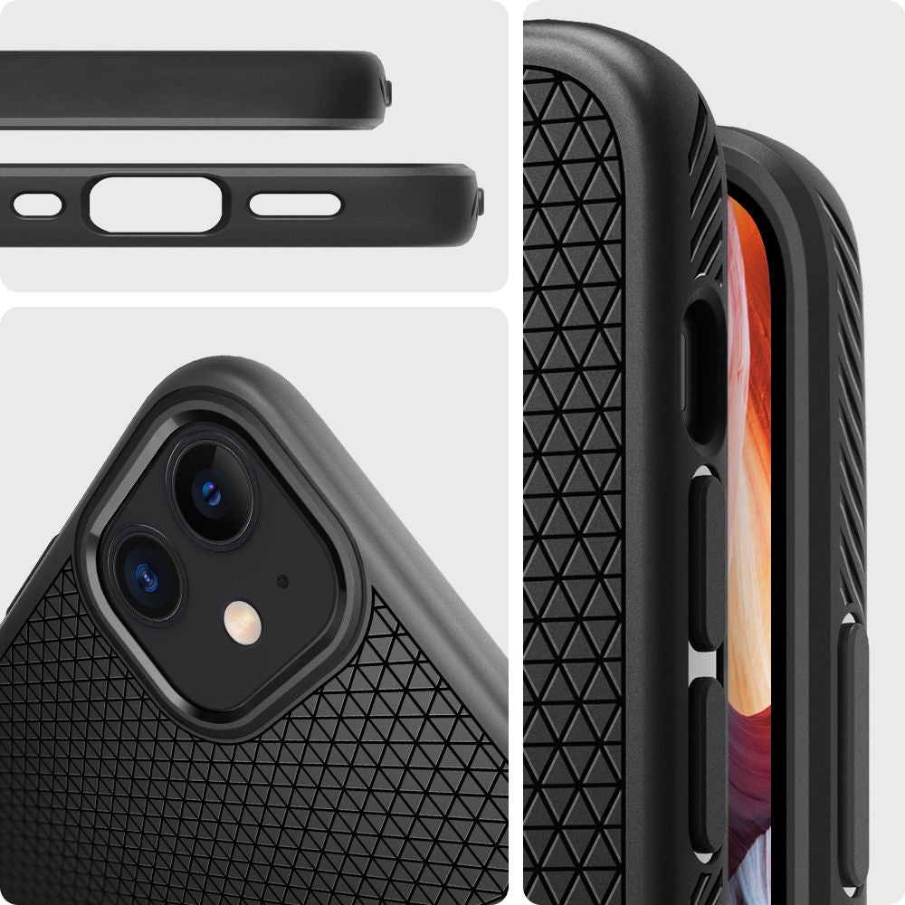 Hülle für Apple iPhone 12 / 12 Pro, Spigen, Liquid Air, Schwarz