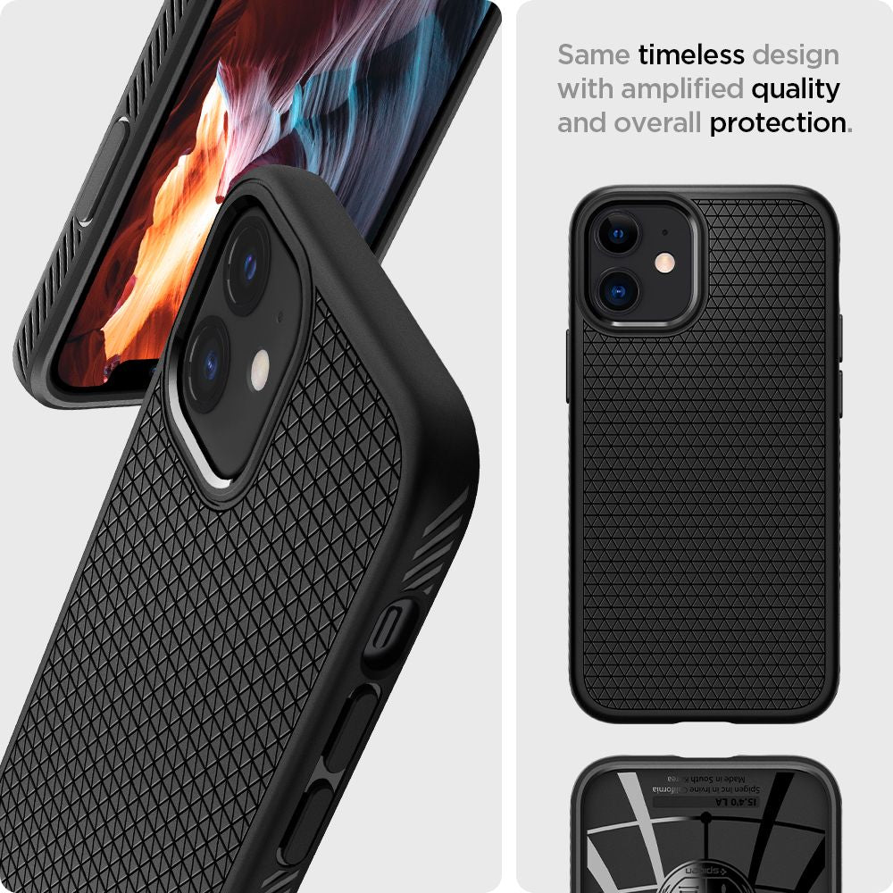 Hülle für Apple iPhone 12 / 12 Pro, Spigen, Liquid Air, Schwarz
