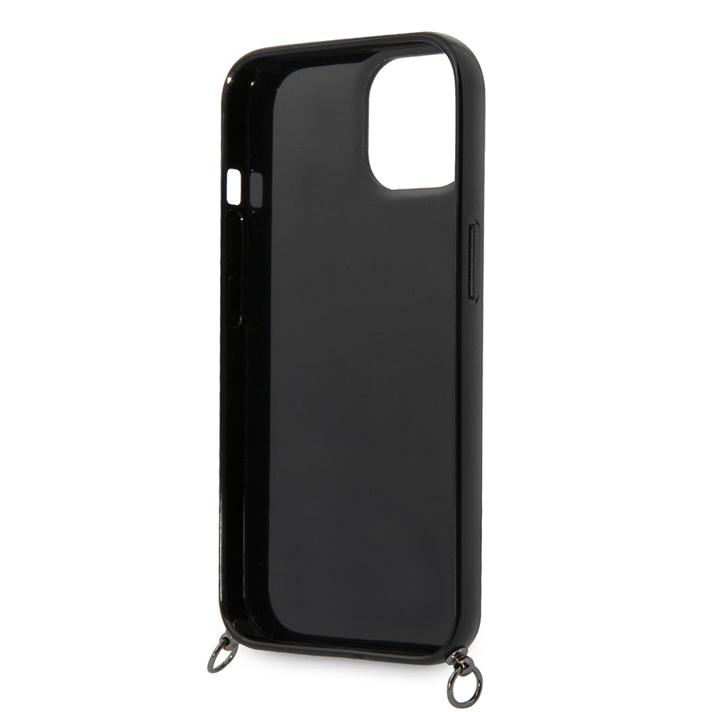 Hülle für Apple iPhone 14, Karl Lagerfeld, Color Stripes with Strap, Rosa