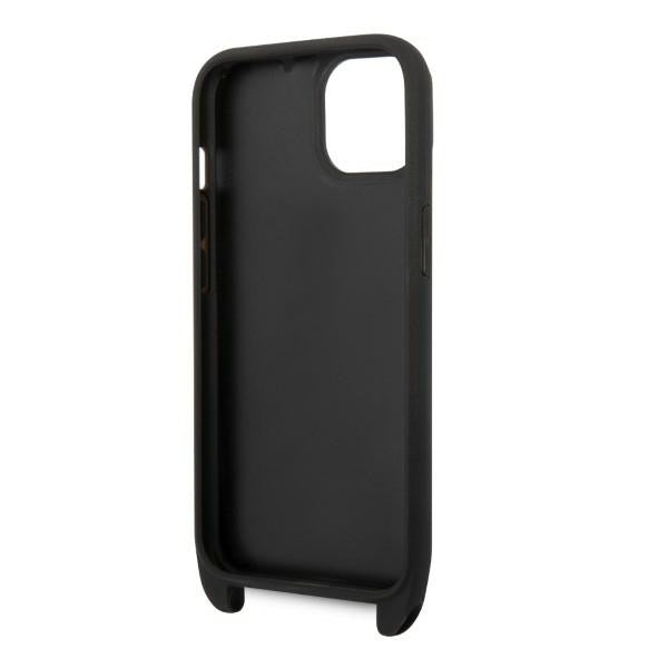 Hülle für Apple iPhone 14, Karl Lagerfeld, Monogram Ikonik Karl, Schwarz