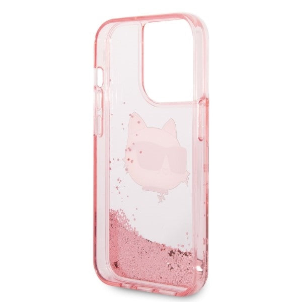 Case for Apple iPhone 14 Pro Max, Karl Lagerfeld, Glitter Choupette's Head, Pink